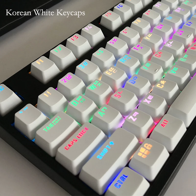 Gaming Keyboard Mini - 104 Keys Russian Korean Backlit Keycaps