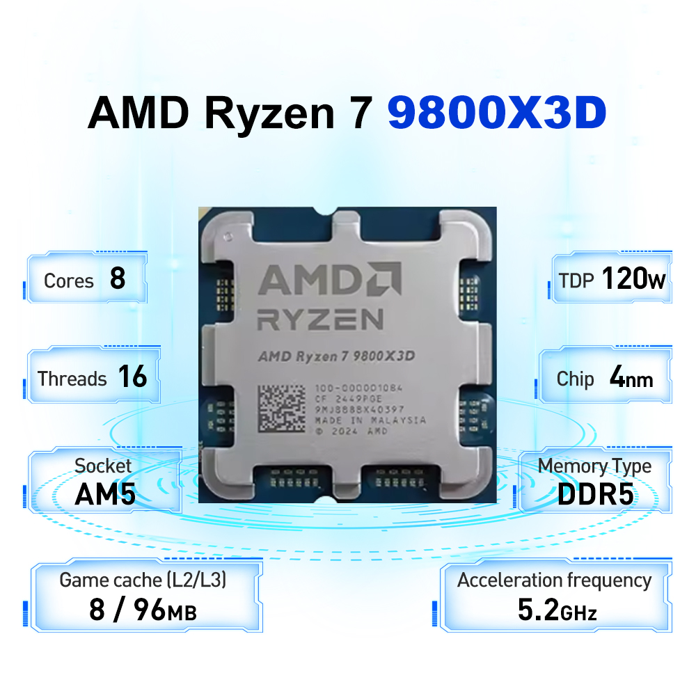 AMD Ryzen 7 9800X3D L3=96M 4NM - Amd Cpu Ryzen 7 recension och pris