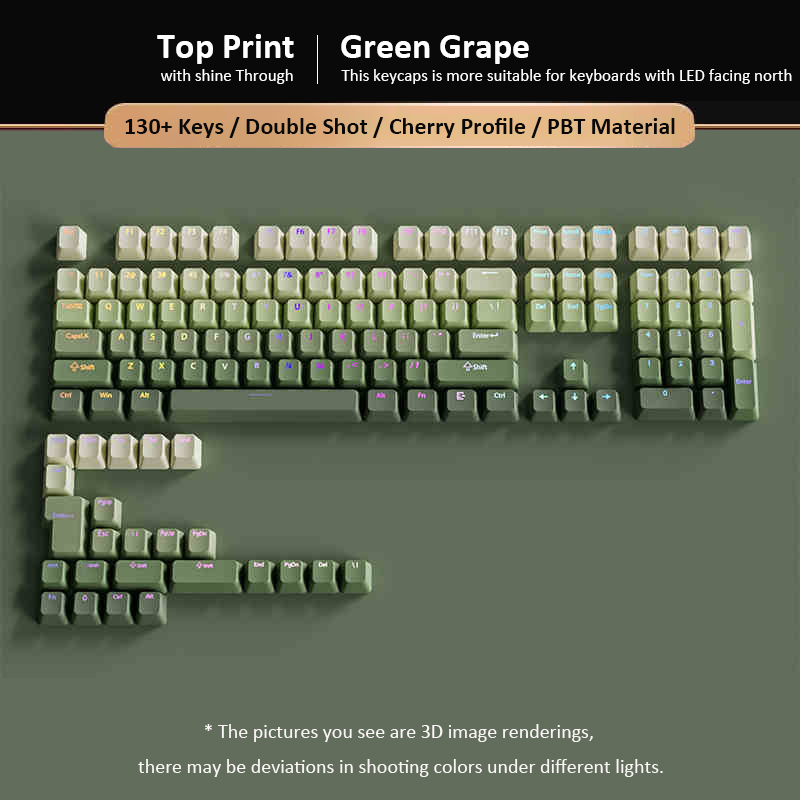 Green Grape Double Shot PBT Ke - Gaming Keyboard No Rgb recension och pris
